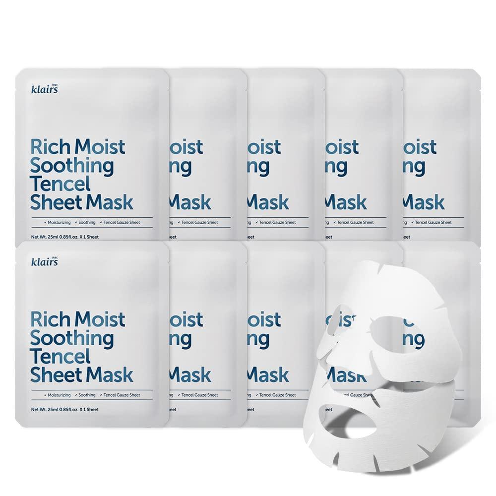 Dear Klairs Rich Moist Soothing Tencel Sheet Mask x 10
