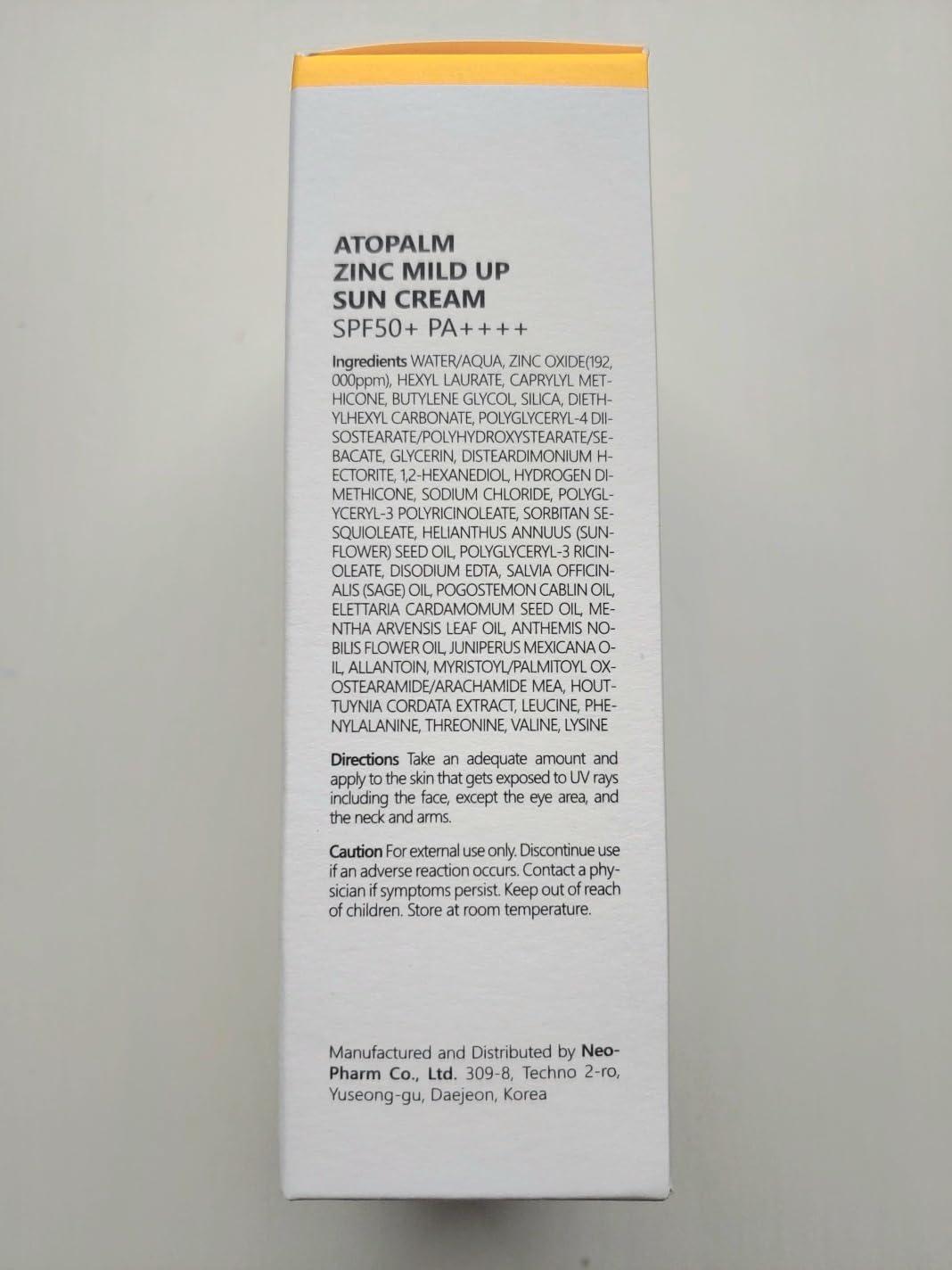 ATOPALM Zinc Mild Up Sun Cream