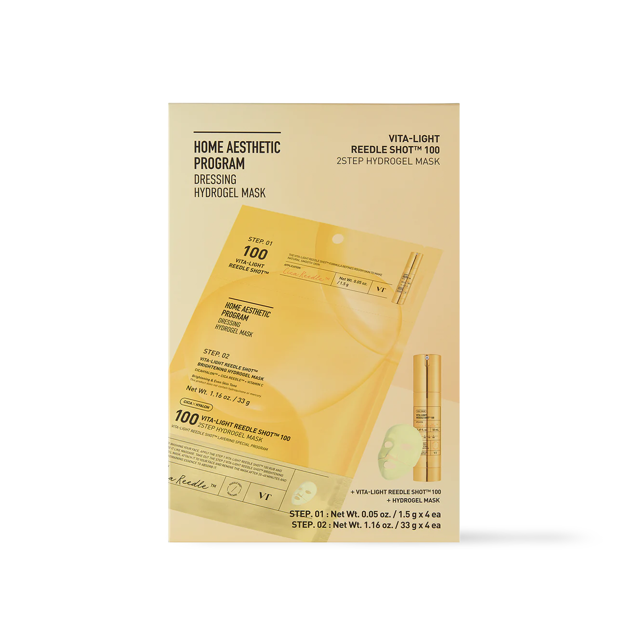 VT Cosmetics VITA-LIGHT Reedle Shot 100 2 STEP Hydrogel Mask
