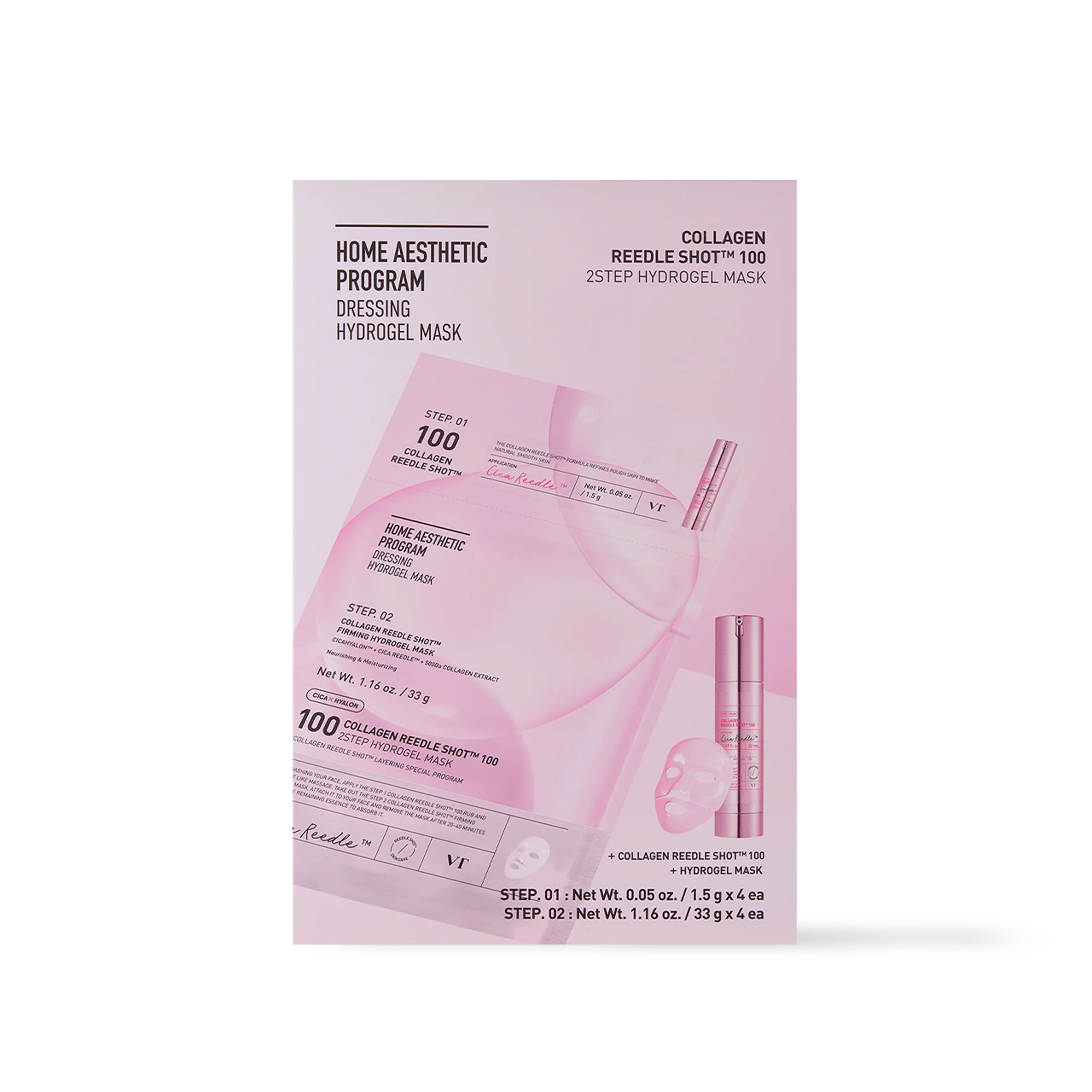 VT Cosmetics COLLAGEN Reedle Shot 100 2 STEP Hydrogel Mask